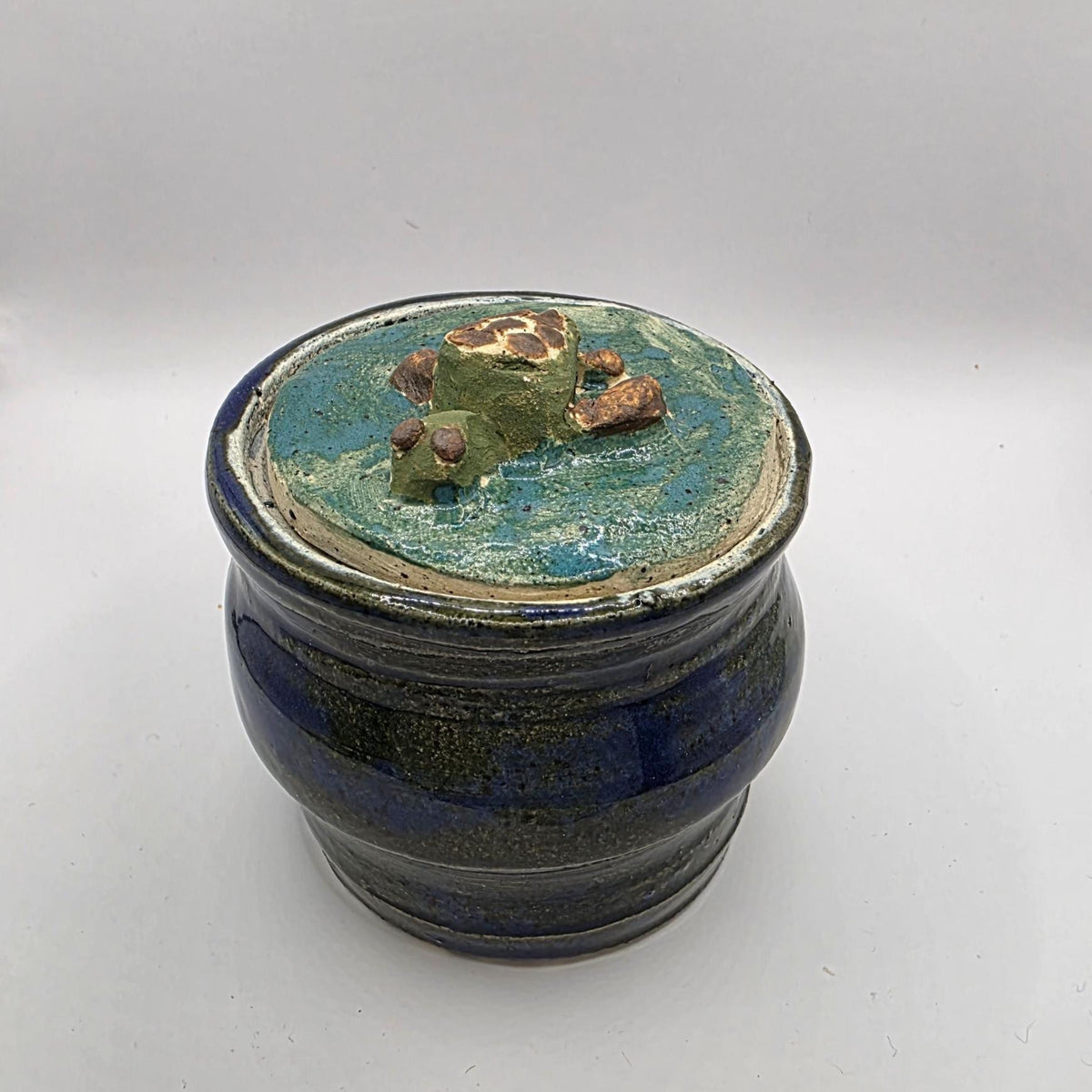 Sea turtle lidded jar, handmade by Outer Reef Ceramics