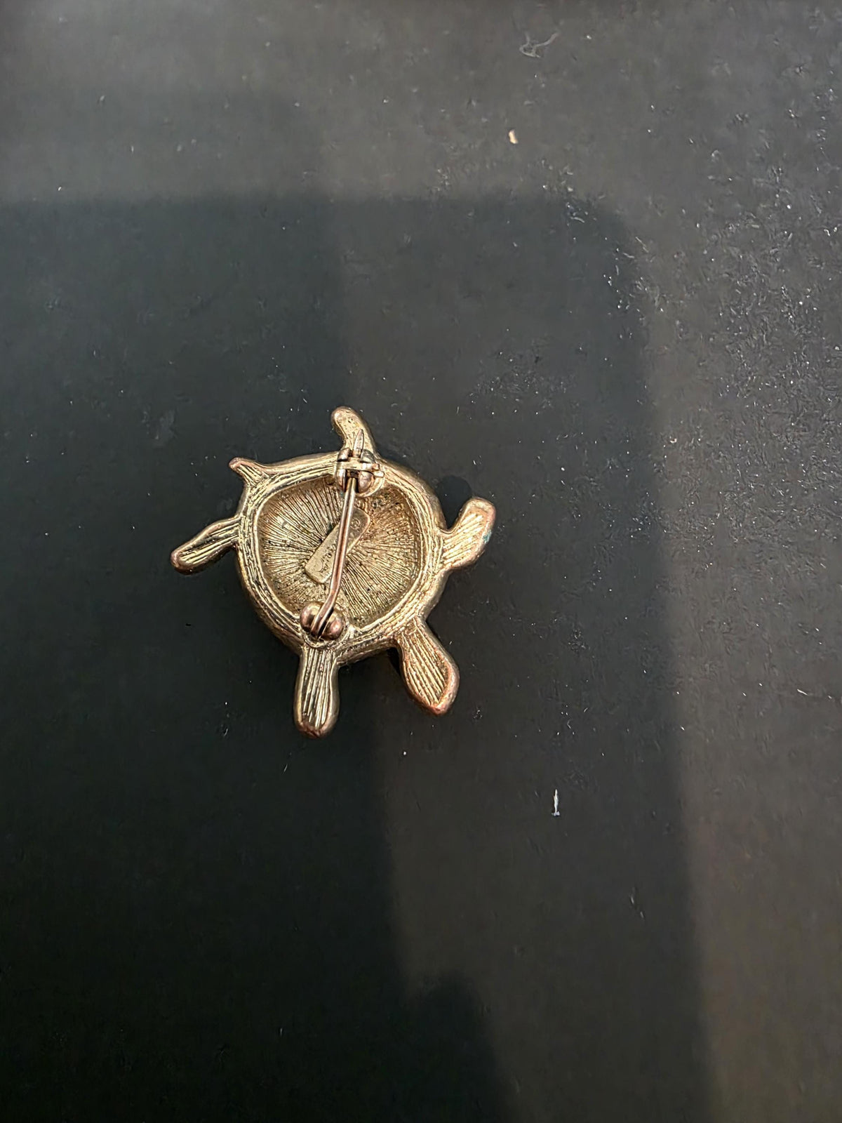 Monet turtle brooch gift for her pin for coat green stones and gold plated