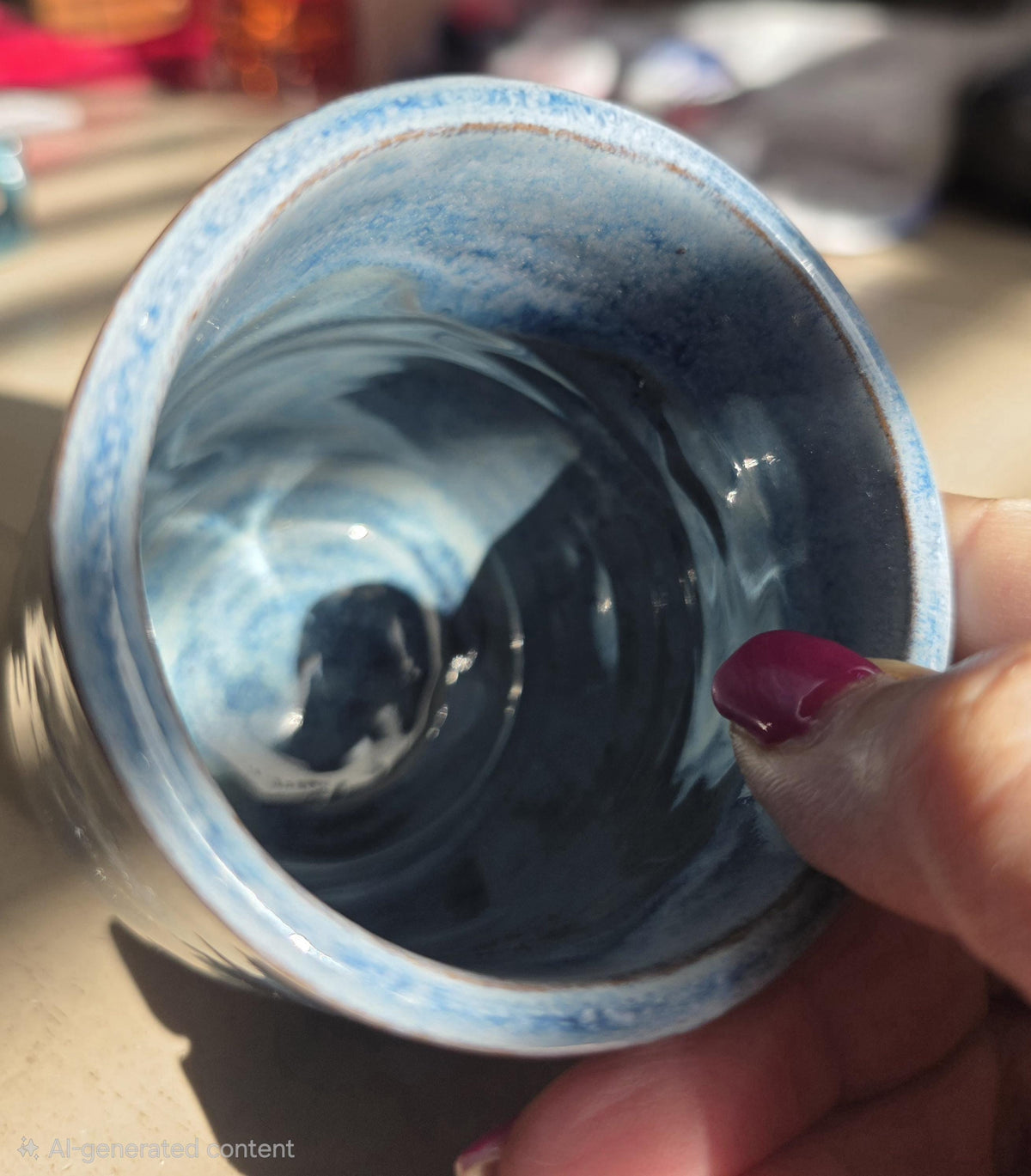 Sapphire blue ombre tumbler, handmade by Outer Reef Ceramics