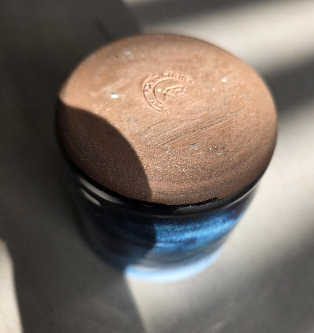 Sapphire blue ombre tumbler, handmade by Outer Reef Ceramics