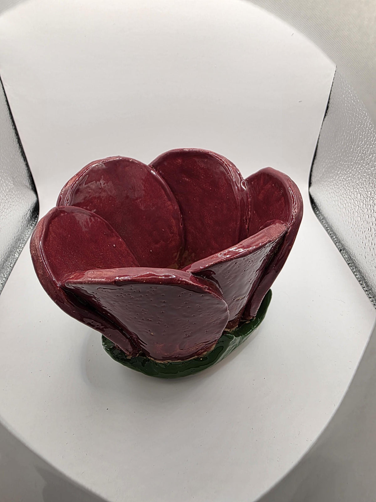 Rose blossom planter, handmade by Outer Reef Ceramics