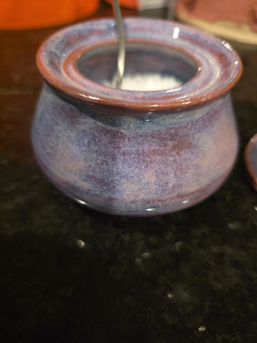 Pink and purple ombre salt cellar, handmade by Outer Reef Ceramics