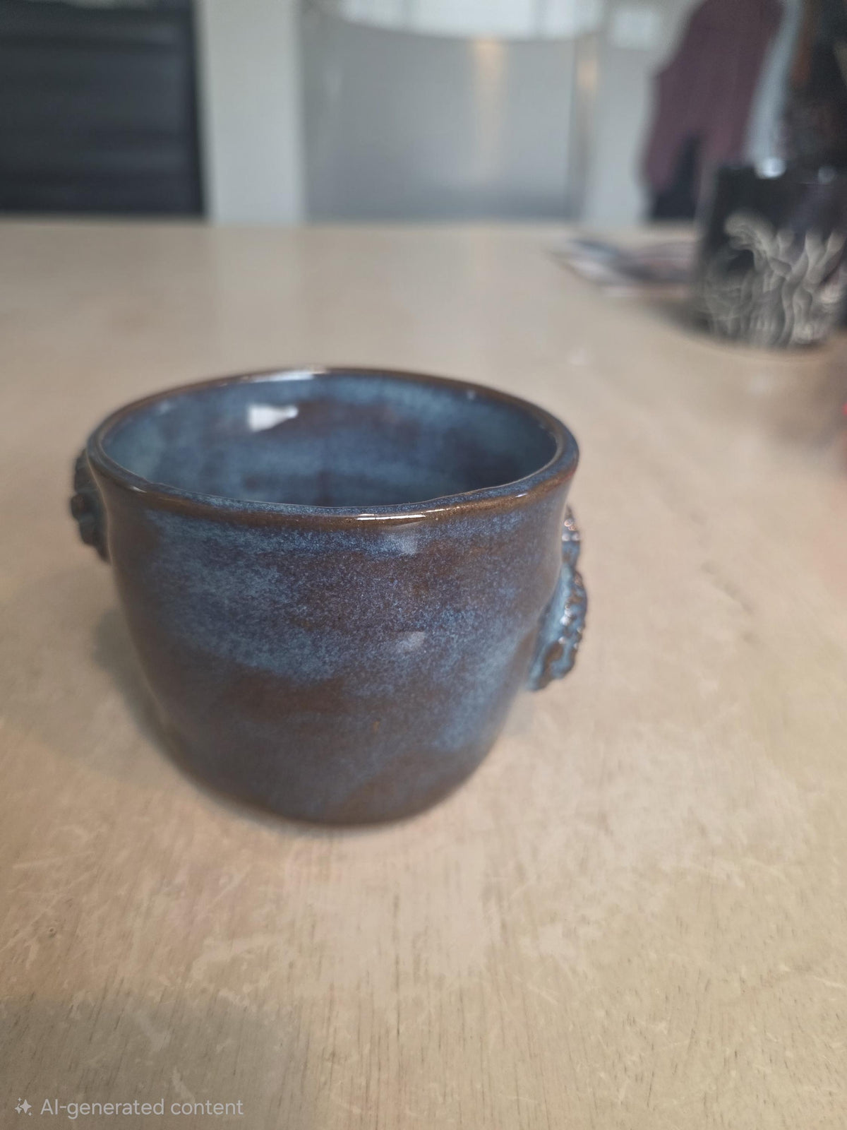 Octopus mug in black clay, handmade by Outer Reef Ceramics