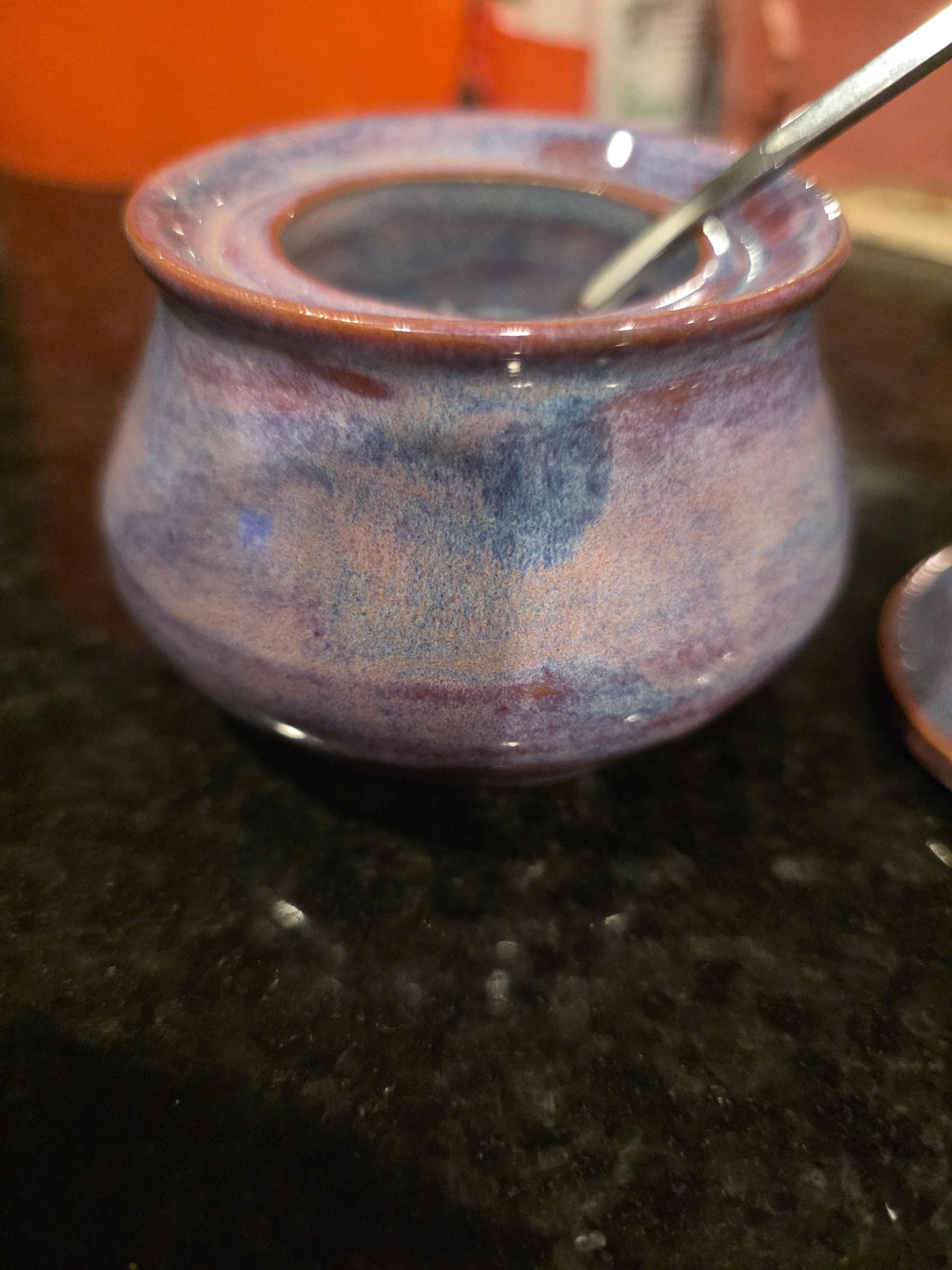 Pink and purple ombre salt cellar, handmade by Outer Reef Ceramics