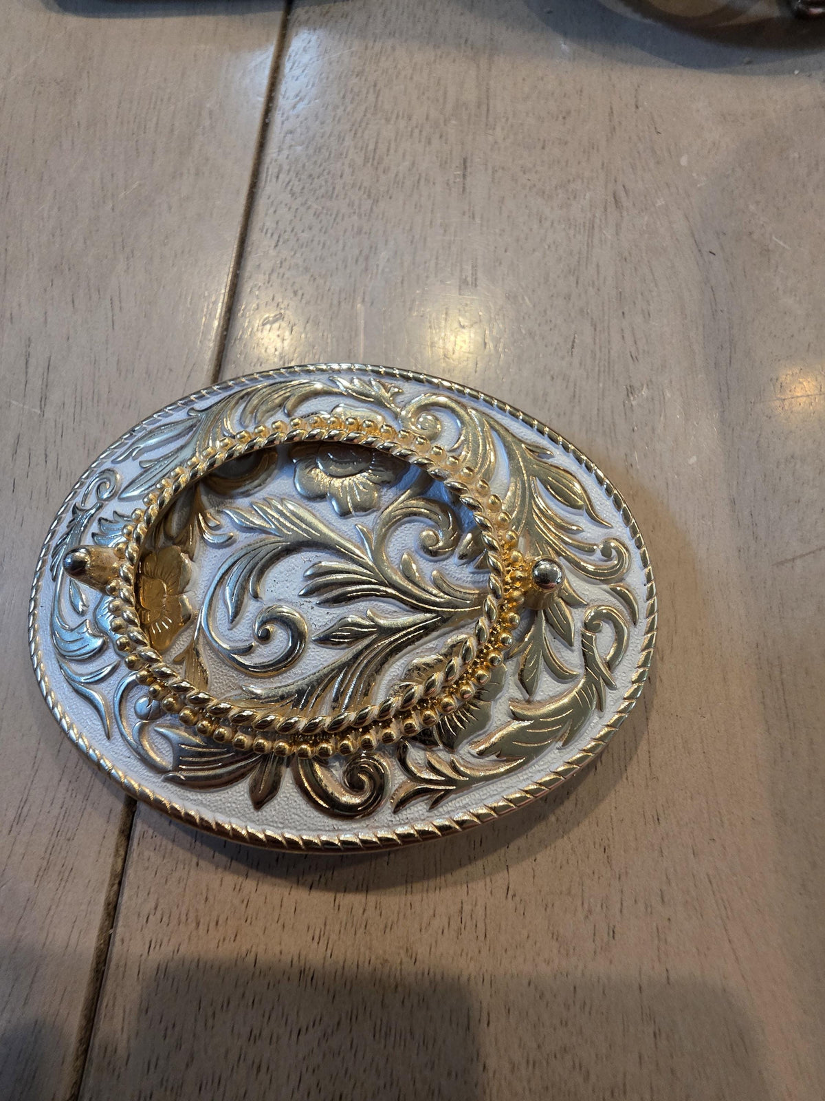 Vintage Cabochon Belt Buckle Mounting, Western Jewelry Making