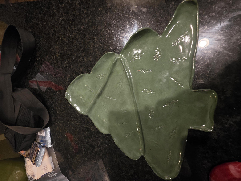 Christmas tree charcuterie board, handmade by Outer Reef Ceramics