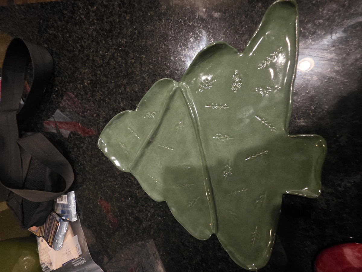 Christmas tree charcuterie board, handmade by Outer Reef Ceramics
